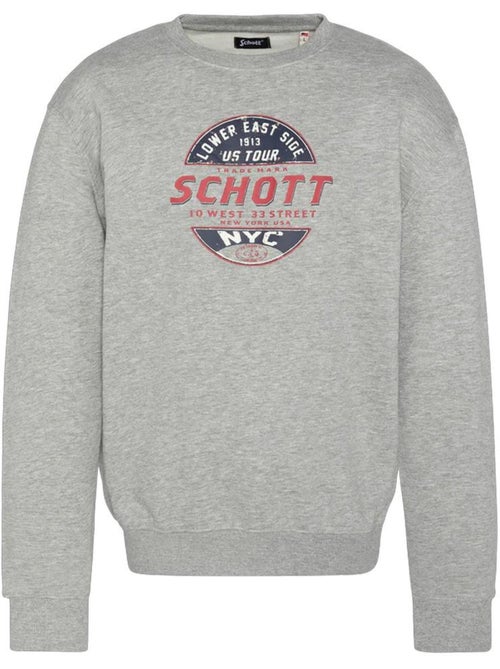 Schott Rdc Heren Sweatshirt met Print - Grijs - Kiabi Schott Rdc Heren Sweatshirt met Print - Grijs - Kiabi