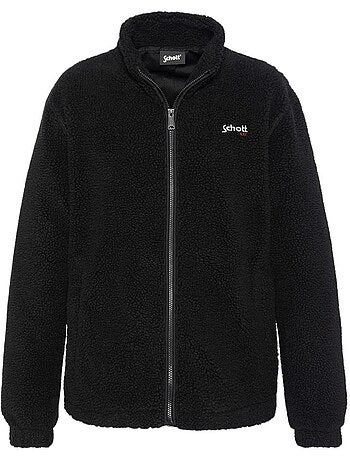 Schott sherpa plartic herenvest zwart