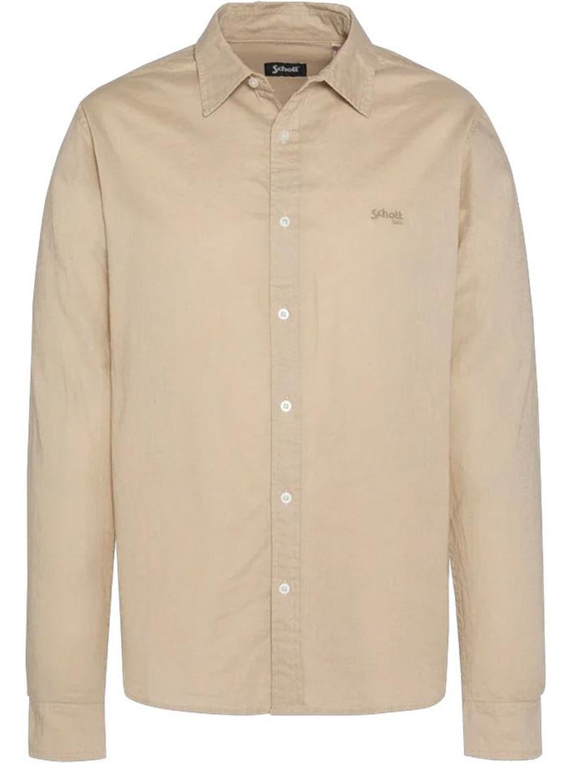 Schott SHROML Beige Herenoverhemd - Stijlvol & Comfortabel Beige - Kiabi
