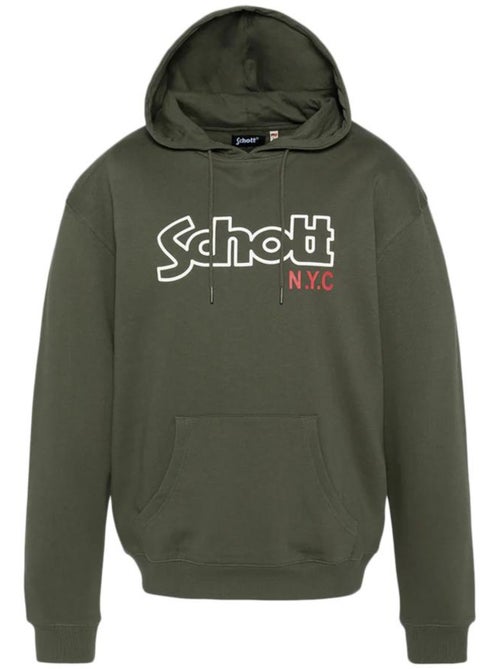 Schott Sidney Heren Hoodie Kaki - Kiabi Schott Sidney Heren Hoodie Kaki - Kiabi