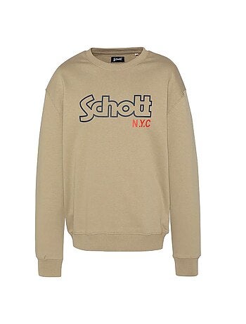 Schott stanley beige heren sweatshirt