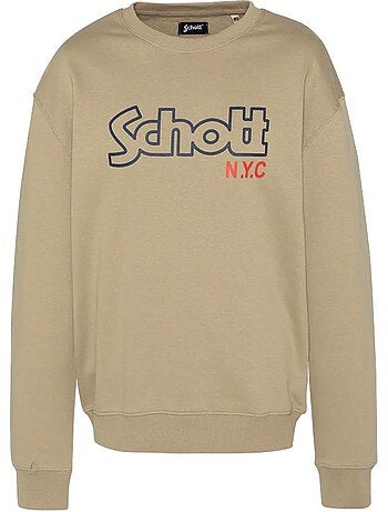 Schott stanley beige heren sweatshirt