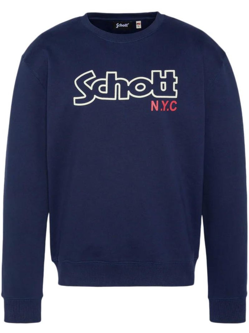 Schott Stanley Marine Heren Sweatshirt Marineblauw - Kiabi
