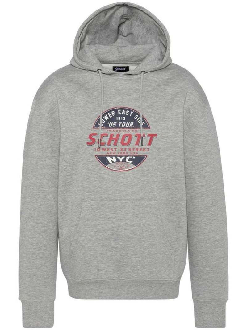 Schott SWHUSTOUR Heren Hoodie Grijs - Comfortabele Capuchontrui voor Mannen Zilvergrijs - Kiabi