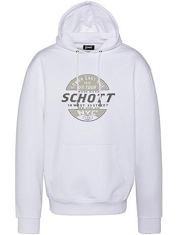Schott swhustour heren hoodie grijs - comfortabele capuchontrui voor mannen