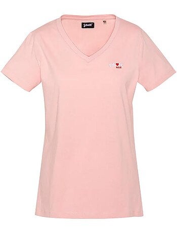 Schott tsbrodedw zwart t-shirt voor dames