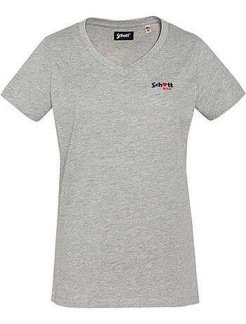Schott tsbrodedw zwart t-shirt voor dames