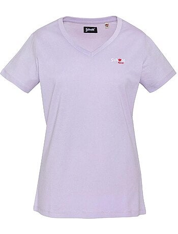 Schott tsbrodedw zwart t-shirt voor dames