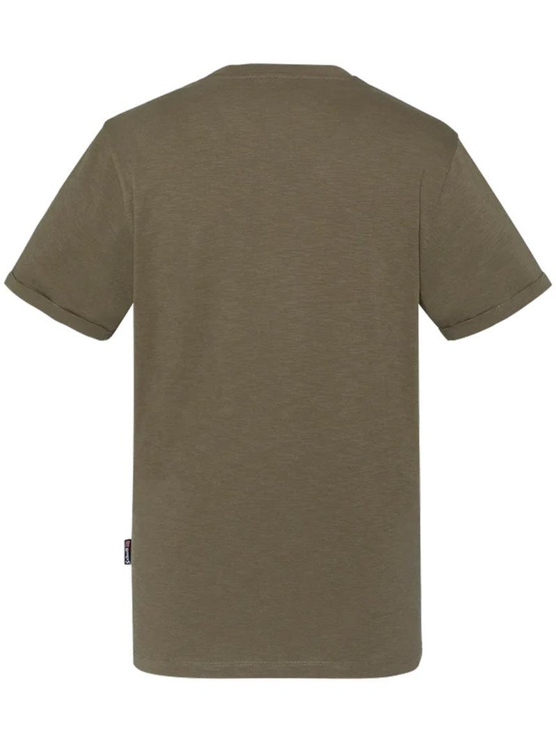 Schott TSKEA1 Kaki T-Shirt voor Heren Licht kakigroen - Kiabi