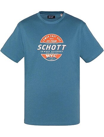Schott tsustour blauw t-shirt voor heren