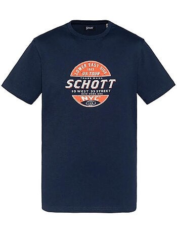 Schott tsustour wit t-shirt voor heren