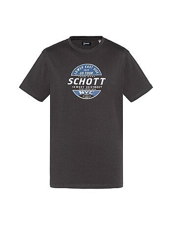 Schott tsustour wit t-shirt voor heren