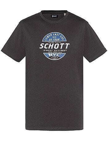 Schott tsustour wit t-shirt voor heren