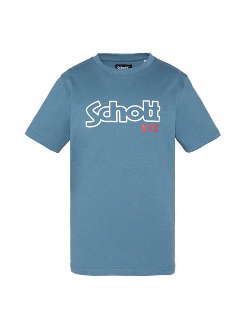 Schott VINTAGE Jongens T-Shirt Blauw - Kiabi Schott VINTAGE Jongens T-Shirt Blauw - Kiabi