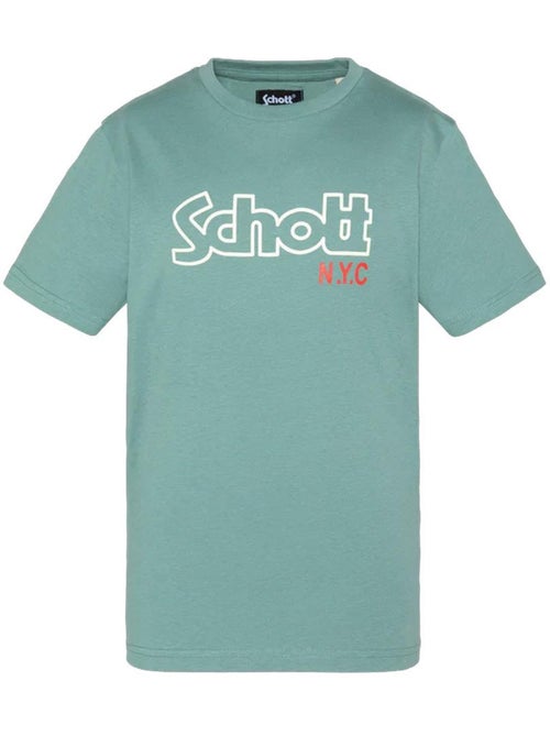 Schott VINTAGE Jongens T-Shirt Groen/Blauw - Kiabi Schott VINTAGE Jongens T-Shirt Groen/Blauw - Kiabi