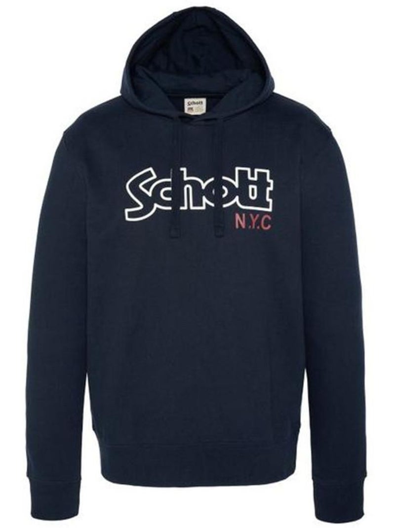 Schott Vintage Marine Heren Hoodie Marineblauw - Kiabi