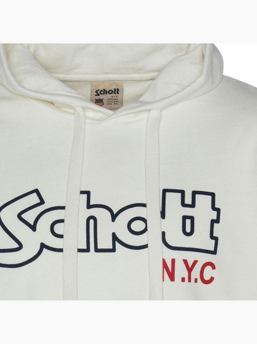 Schott Vintage Witte Hoodie voor Heren - Kiabi Schott Vintage Witte Hoodie voor Heren - Kiabi