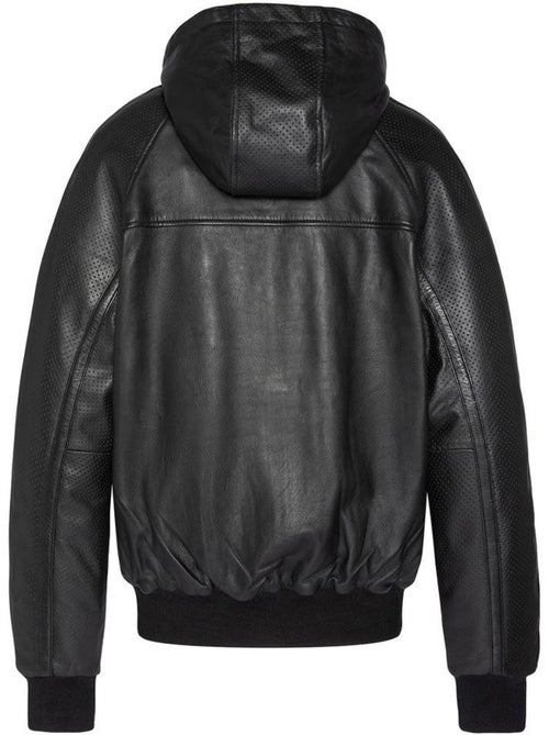 Schott Zwart Leren Herenjack met Capuchon - Kiabi Schott Zwart Leren Herenjack met Capuchon - Kiabi