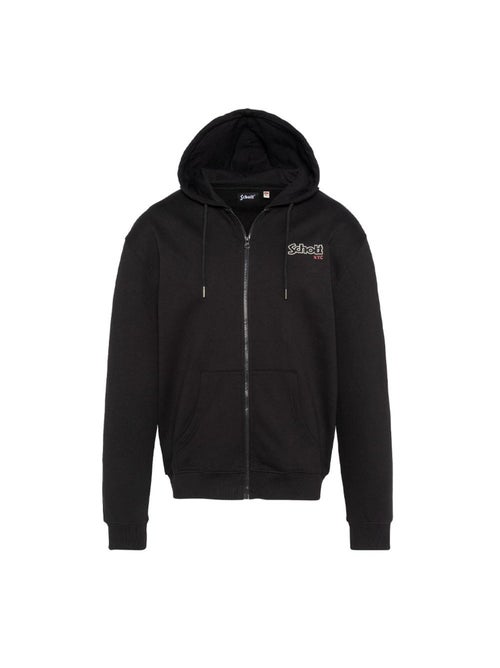Schott Zwarte Hoodie met Rits voor Heren SWHSAM - Kiabi Schott Zwarte Hoodie met Rits voor Heren SWHSAM - Kiabi