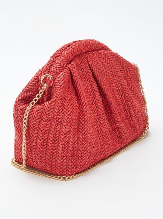 Schoudertas van raffia