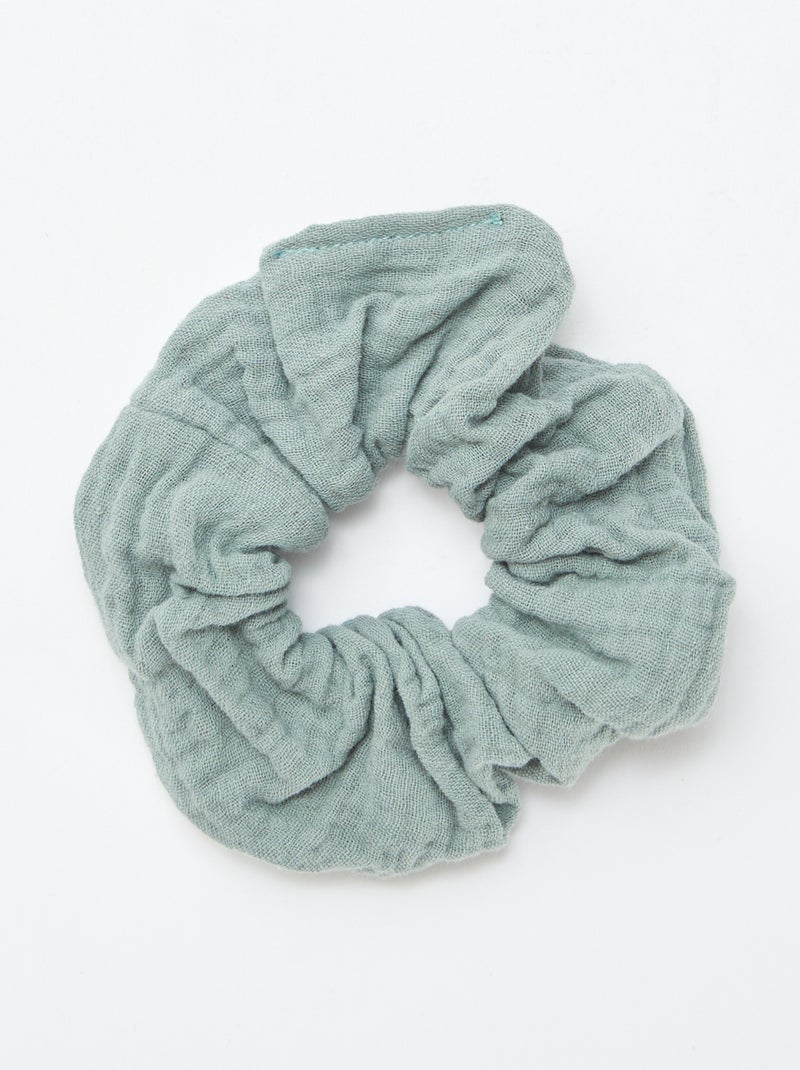 Scrunchie van luchtig katoen GROEN - Kiabi
