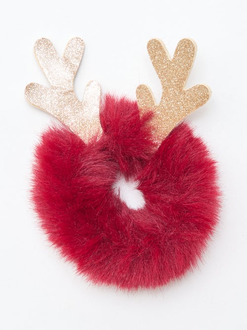 Scrunchie van pluchetricot met gewei - Kiabi