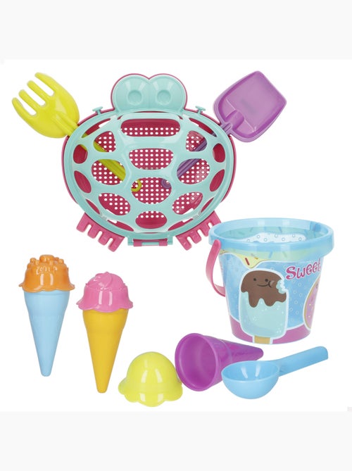 Seau de plage avec accessoires et crabe de plage coloré color beach - Kiabi Seau de plage avec accessoires et crabe de plage coloré color beach - Kiabi