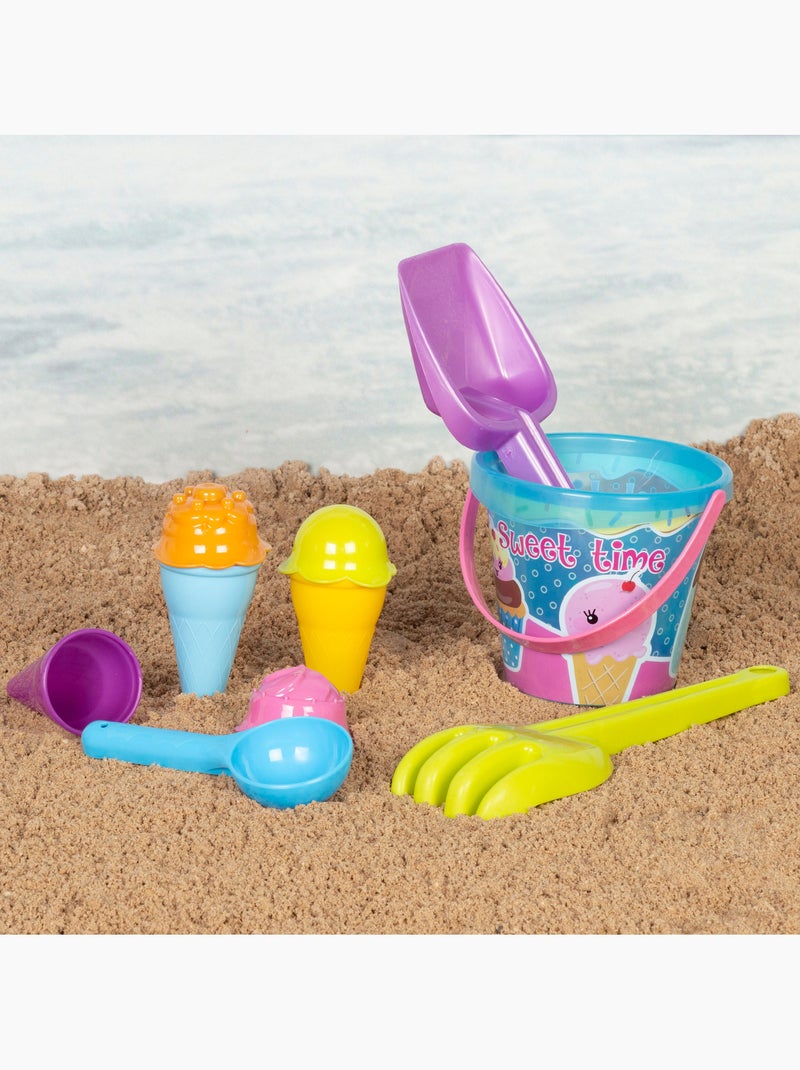 Seau de plage avec accessoires et crabe de plage coloré color beach N/A - Kiabi