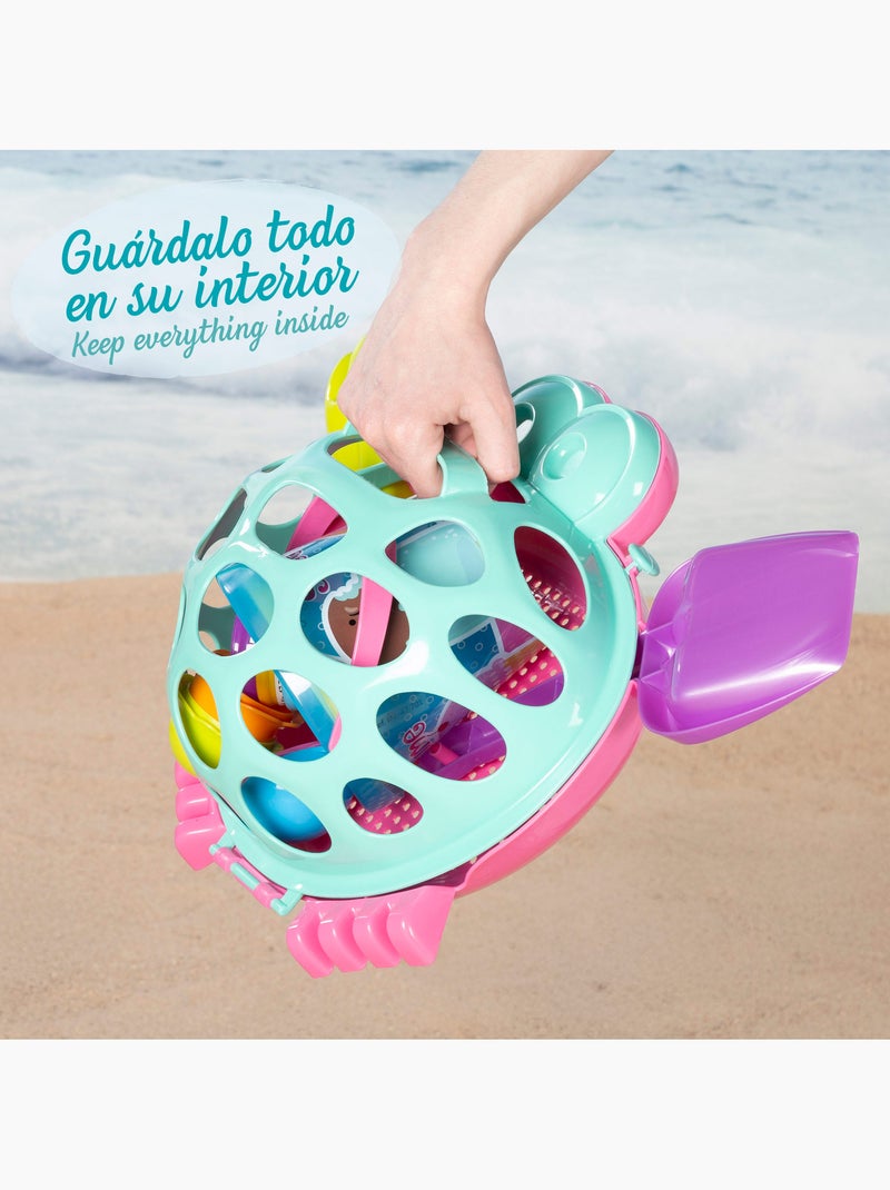 Seau de plage avec accessoires et crabe de plage coloré color beach N/A - Kiabi