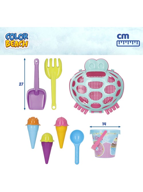 Seau de plage avec accessoires et crabe de plage coloré color beach - Kiabi Seau de plage avec accessoires et crabe de plage coloré color beach - Kiabi