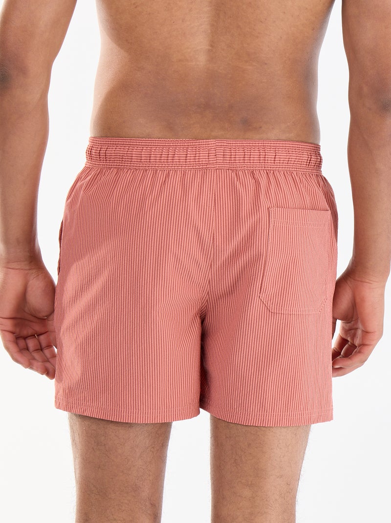 Seersucker zwemshort Rood - Kiabi