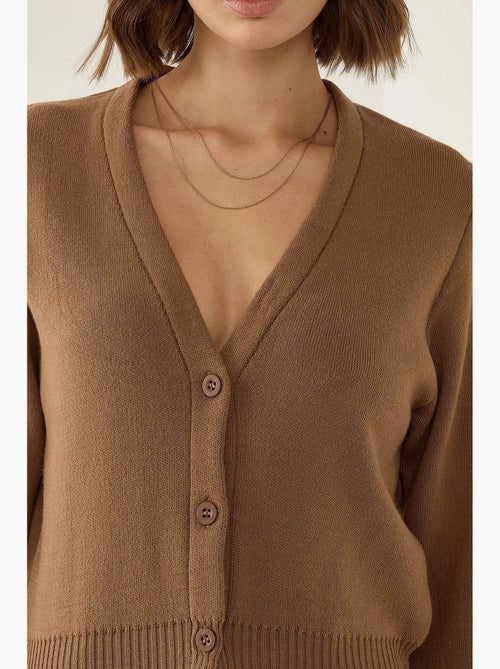 Semi-fit v-hals gebreid vest hiccup - Kiabi Semi-fit v-hals gebreid vest hiccup - Kiabi
