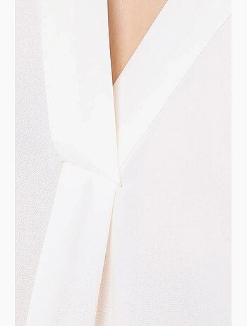Semi-transparante V-hals mouwloos shirt