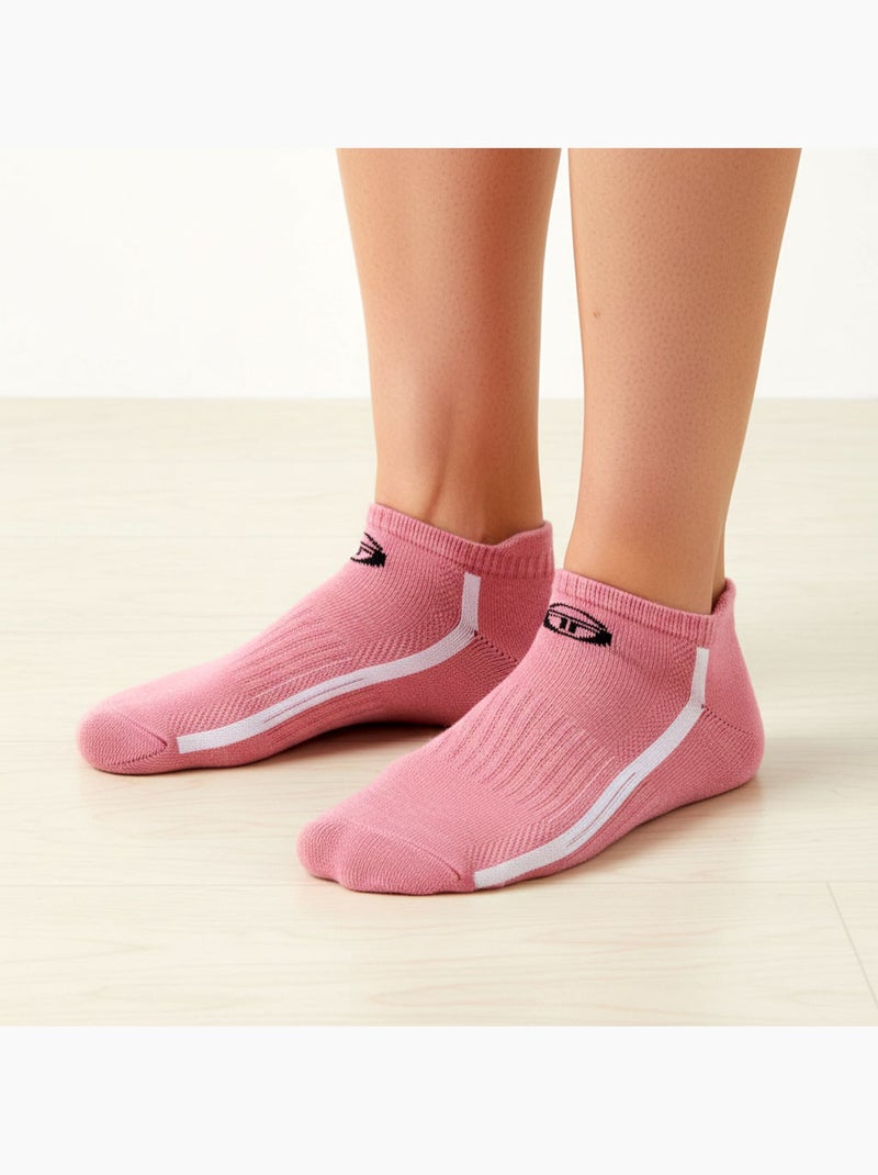 Sergio Tacchini Dames Korte Sokken Sneaker Set van 6 Roze Zwart Wit Grijs - Kiabi