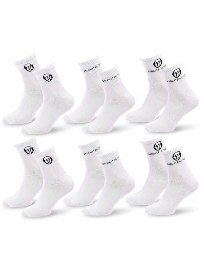 Sergio Tacchini Dames Sokken Quarter Set van 6 Wit - Kiabi