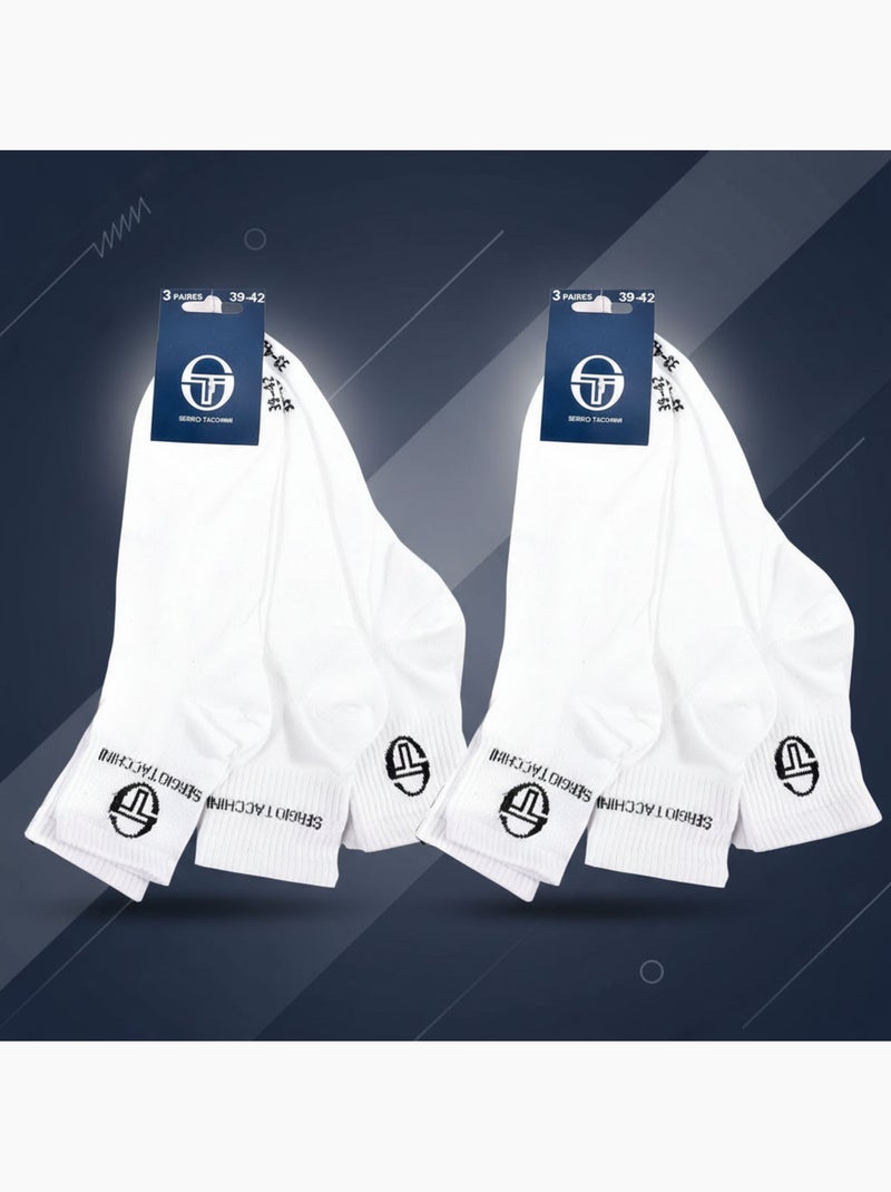 Sergio Tacchini Dames Sokken Quarter Set van 6 Wit - Kiabi
