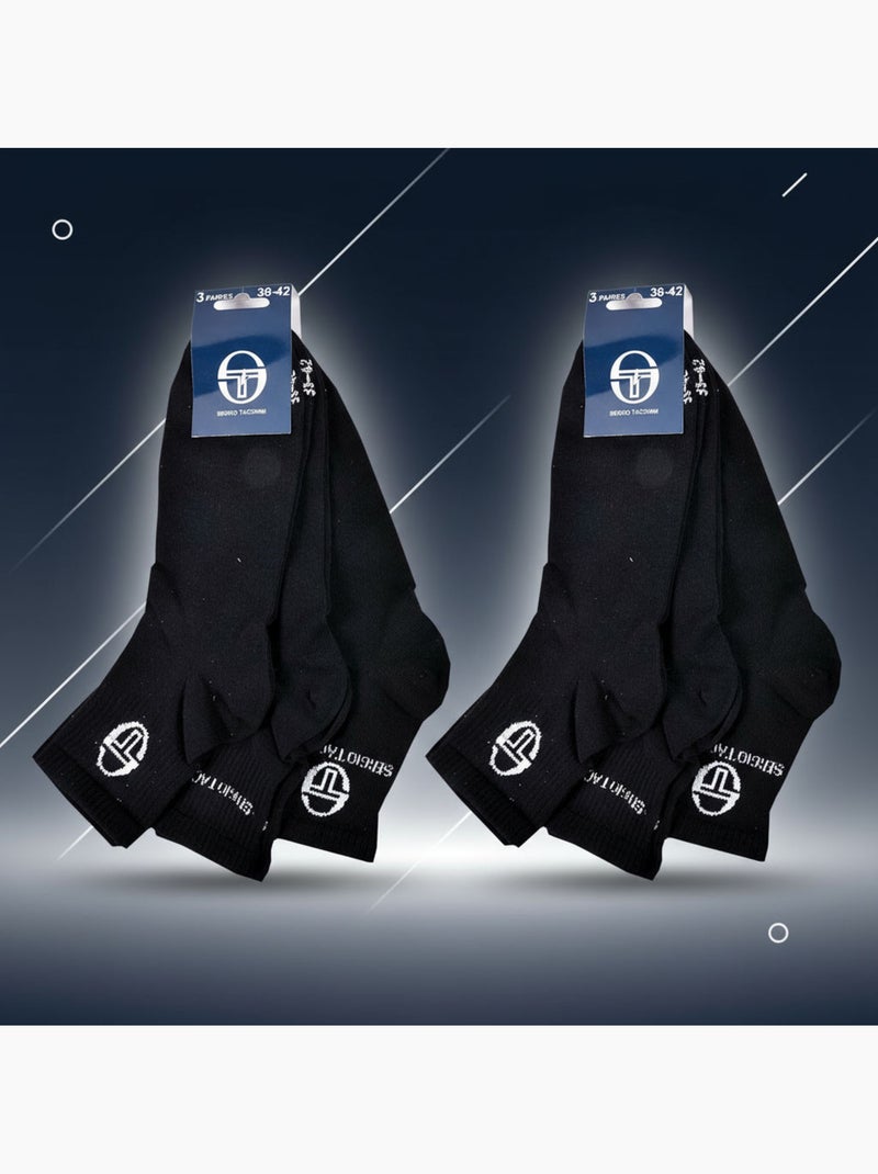 Sergio Tacchini Dames Sokken Quarter Set van 6 Zwart - Kiabi