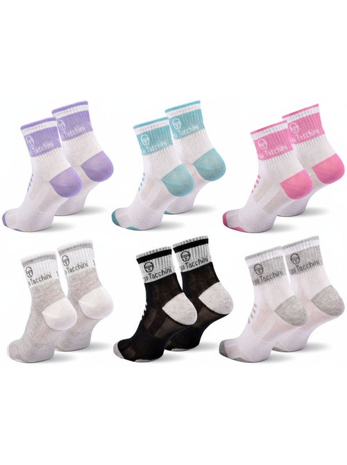Sergio Tacchini Pack Chaussettes Courte Femme Quarter Lot de 6 - Kiabi Sergio Tacchini Pack Chaussettes Courte Femme Quarter Lot de 6 - Kiabi