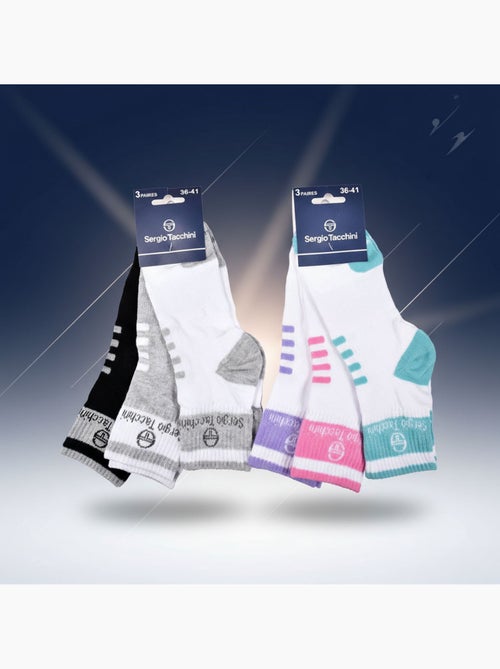 Sergio Tacchini Pack Chaussettes Courte Femme Quarter Lot de 6 - Kiabi Sergio Tacchini Pack Chaussettes Courte Femme Quarter Lot de 6 - Kiabi
