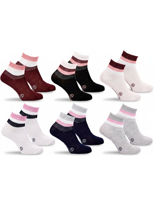 Sergio tacchini pack chaussettes courtes fille quarter lot de 6 - Kiabi Sergio tacchini pack chaussettes courtes fille quarter lot de 6 - Kiabi
