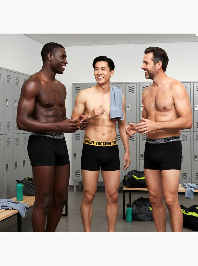 Sergio Tacchini Pack de Boxers Homme  Lot de 3 Noir Noir - Kiabi