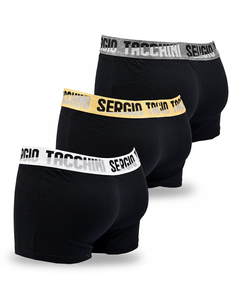 Sergio Tacchini Pack de Boxers Homme  Lot de 3 Noir Noir - Kiabi