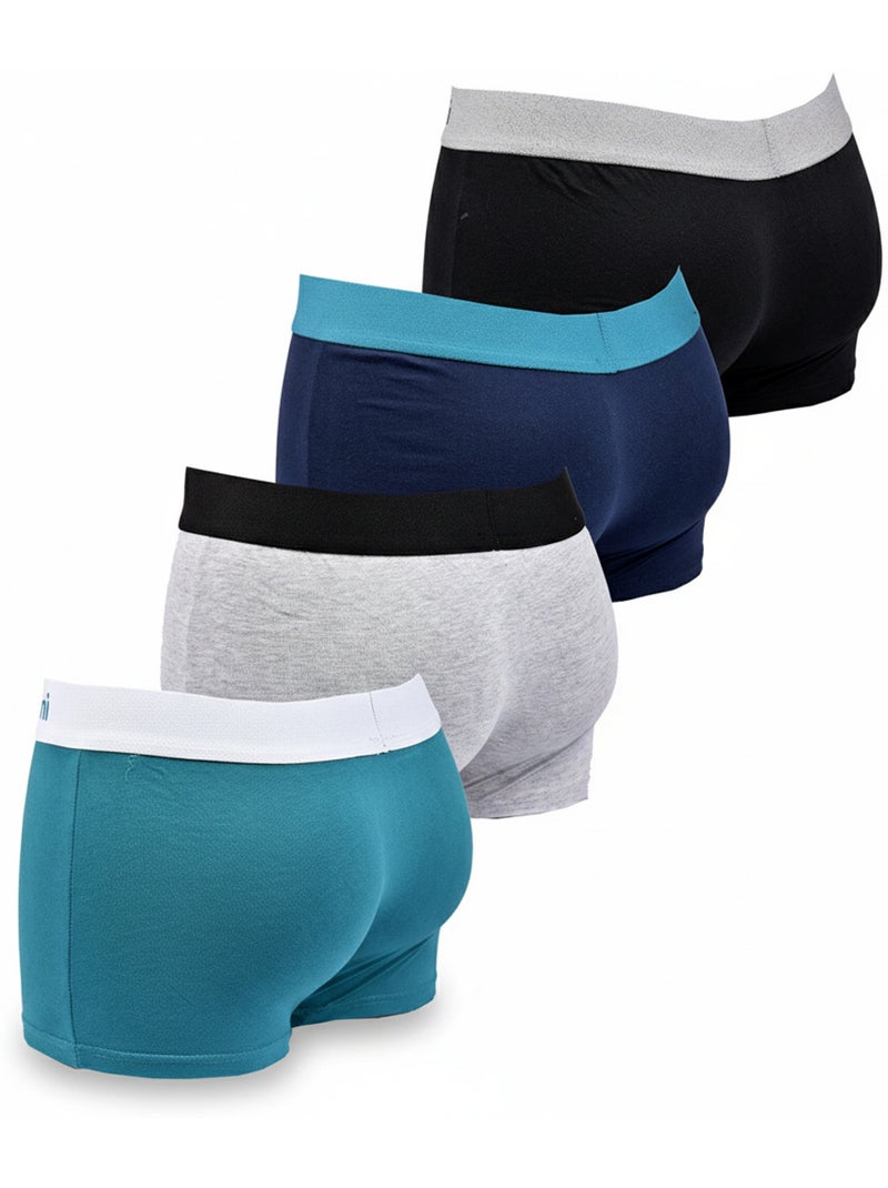 Sergio Tacchini Pack de Boxers Homme  Lot de 4 Noir Bleu - Kiabi
