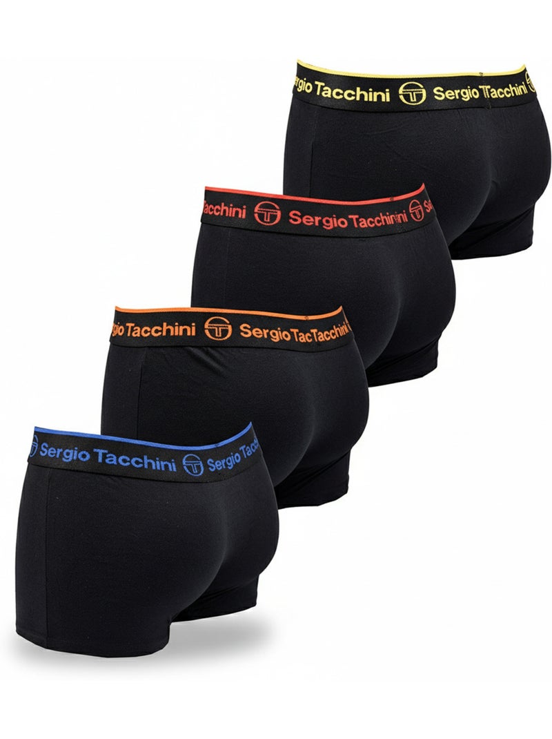 Sergio Tacchini Pack de Boxers Homme  Lot de 4 Noir Multicolore - Kiabi