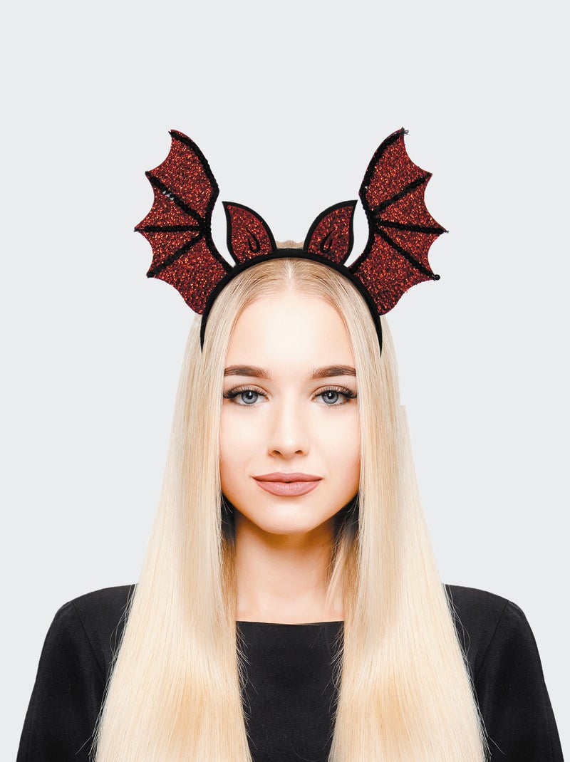 Serre-tête chauve-souris rouge/noir - Kiabi