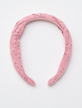 Serre-tête en broderie anglaise