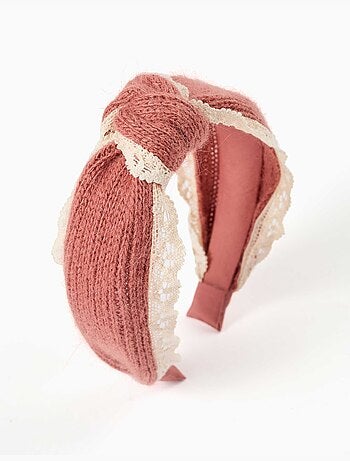 Serre-tête en maille avec bordure au crochet