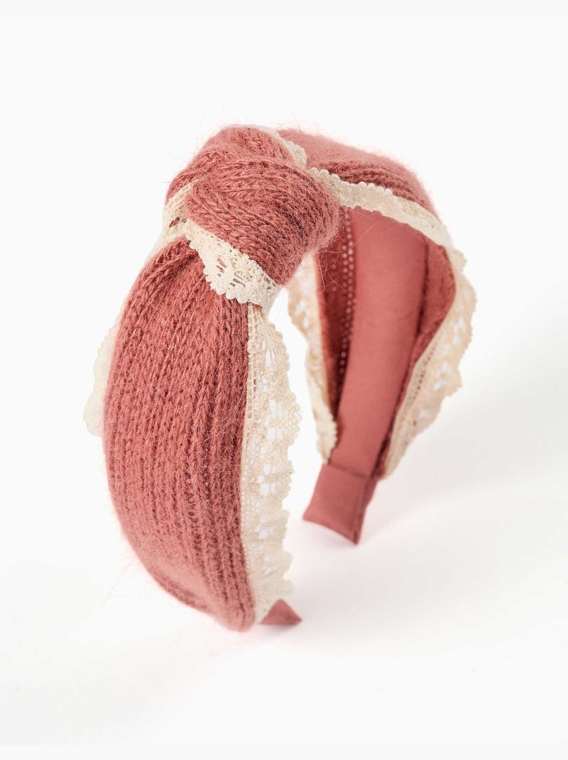 Serre-tête en maille avec bordure au crochet Multicolore - Kiabi