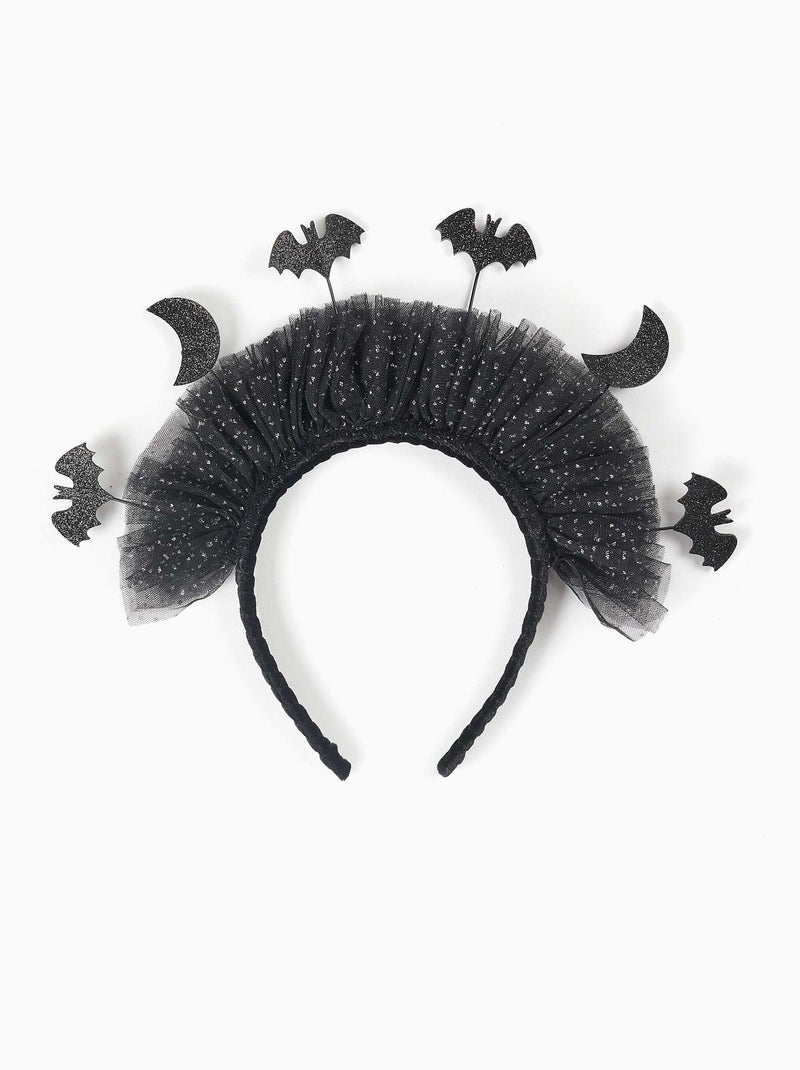 Serre-tête en tulle avec lunes et chauves-souris Noir Noir - Kiabi