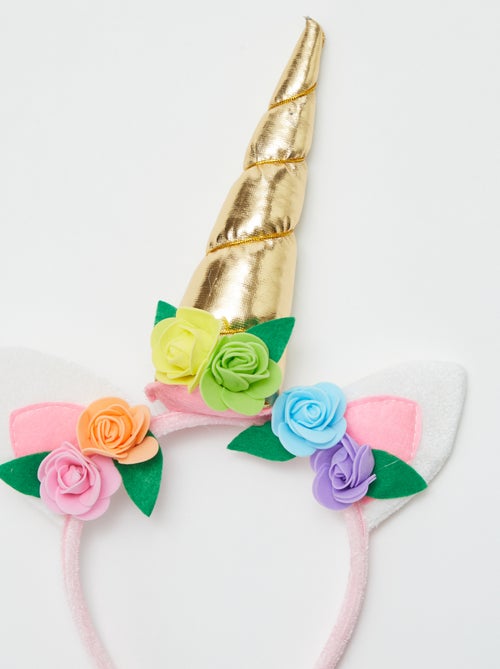 Serre-tête licorne à fleurs - Kiabi